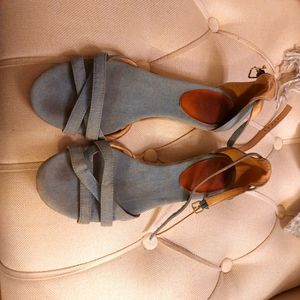 J. Crew Denim Sandals, Size 9.